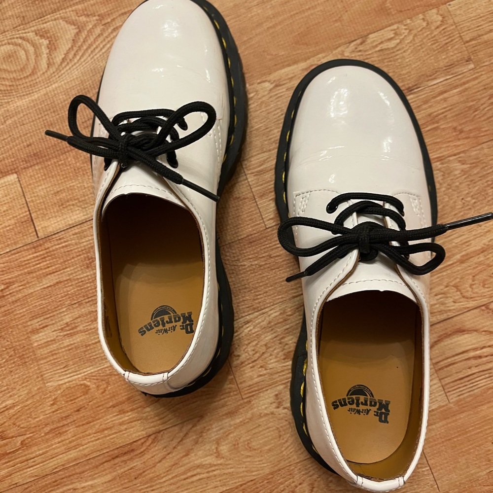 Dr. Martens Classic White Patent Oxfords